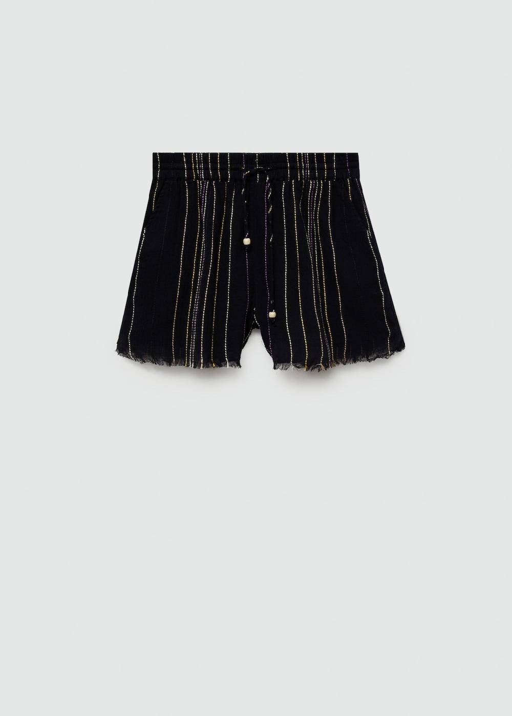 Mango Streifenhose mit ausgefranstem Saum Neueste Mode