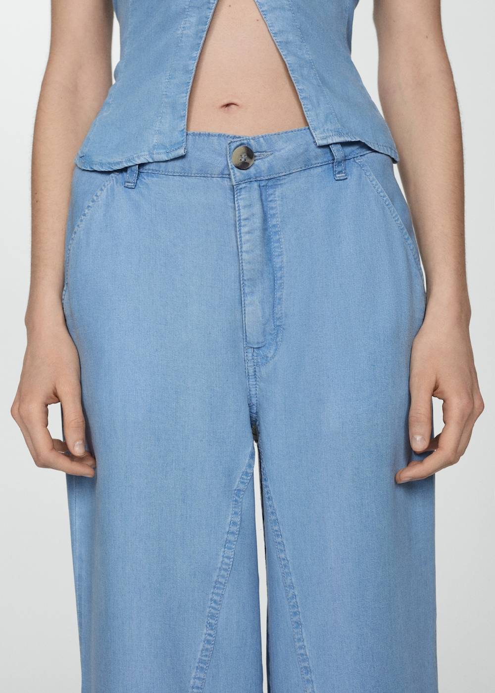 Mango Wideleg-Hose aus Lyocell Exklusive Angebote