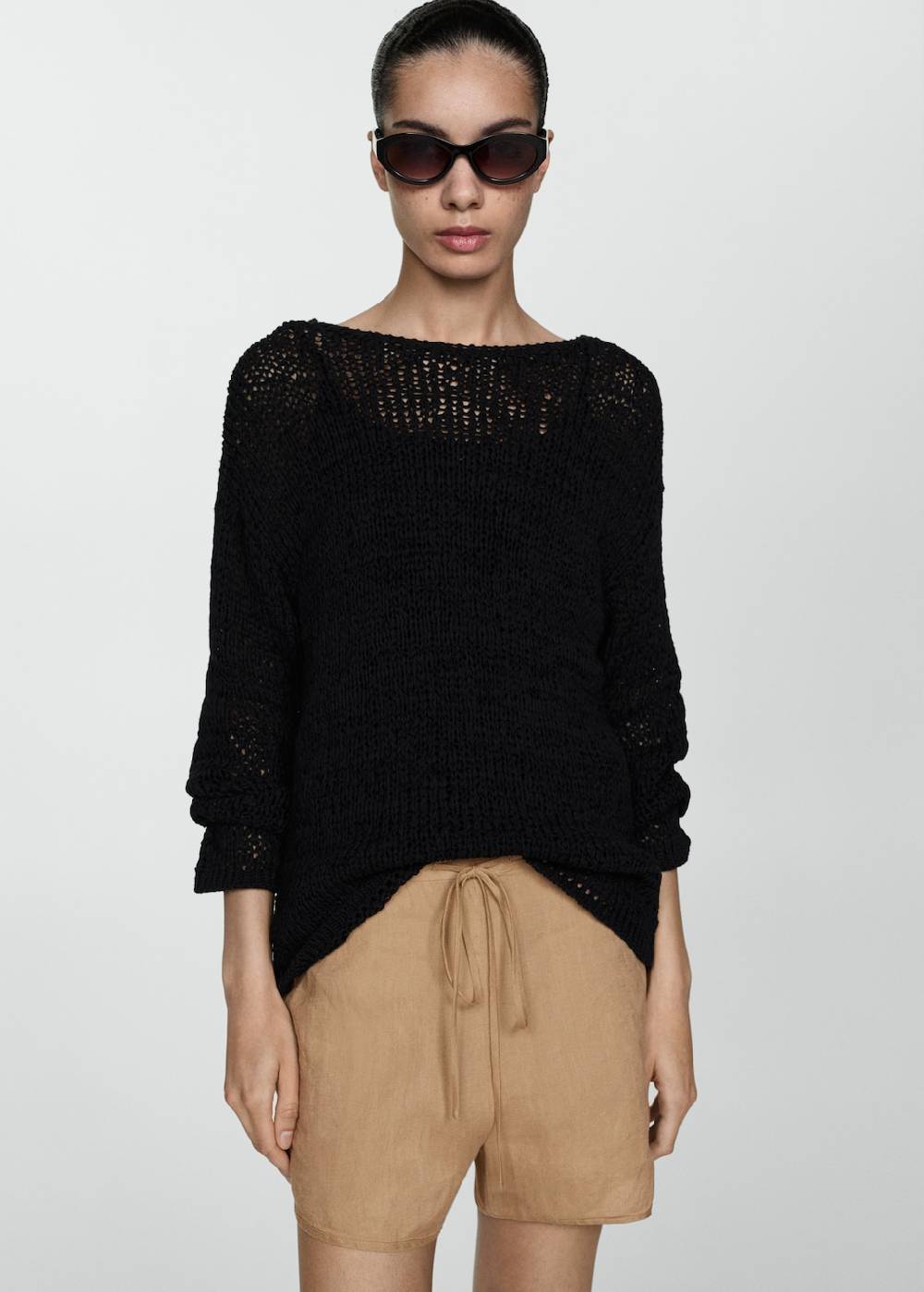 Mango Gerade Shorts aus 100 % Leinen Neueste Stile