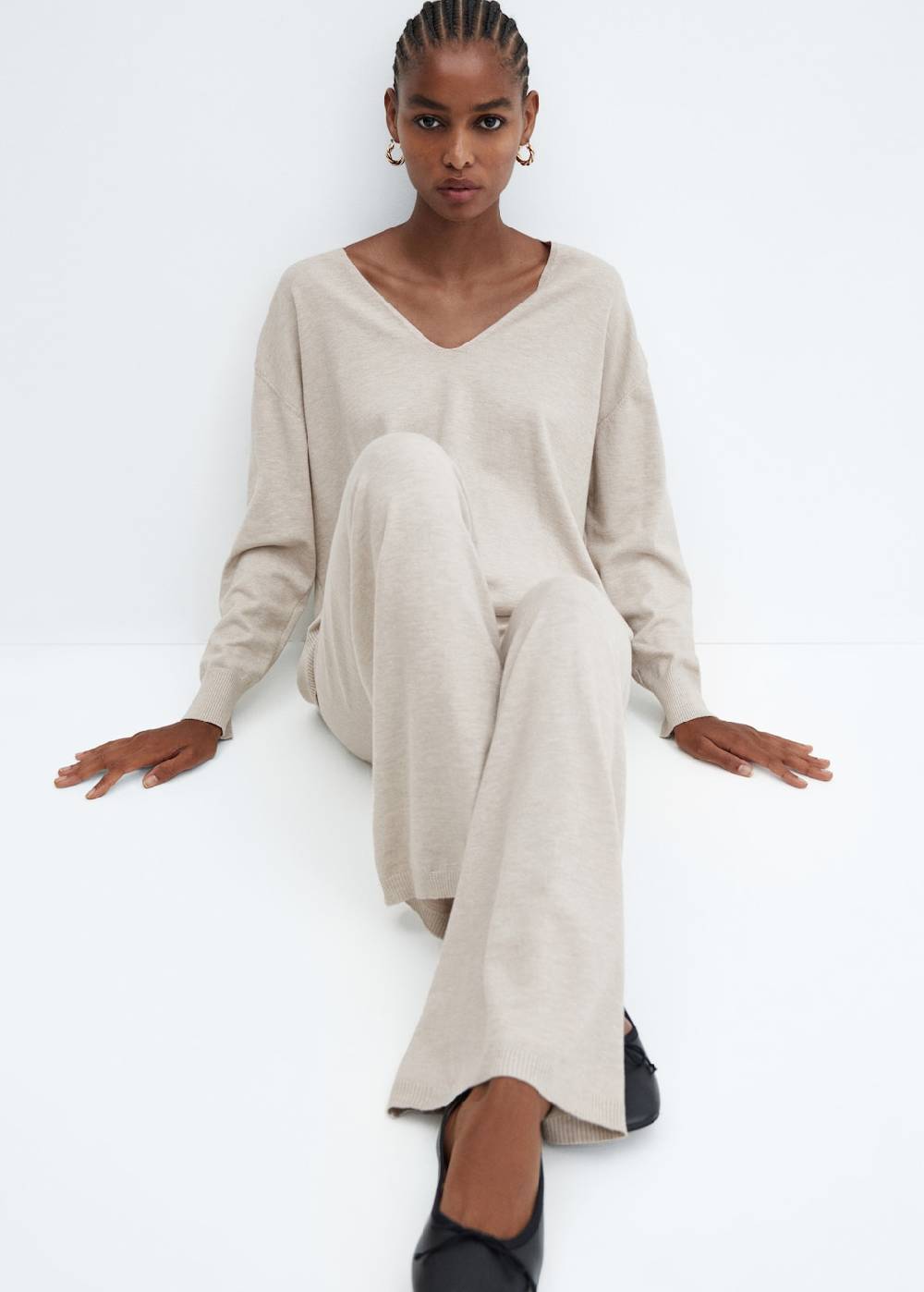 Mango Wideleg-Strickhose Letzte 2 Tage