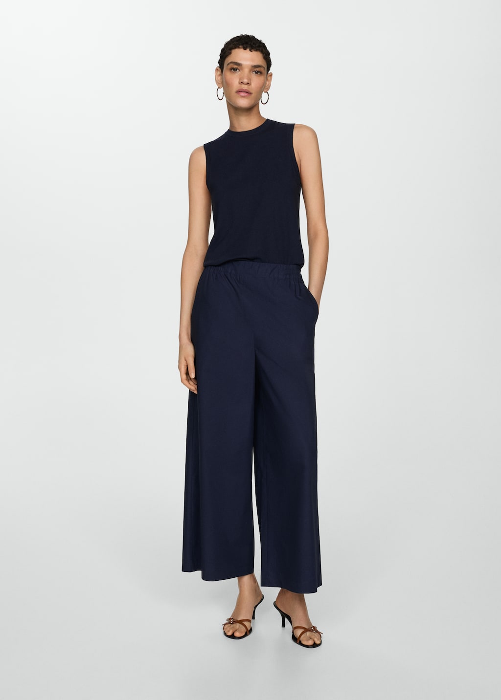 Mango Wideleg-Baumwollhose Nur für heute