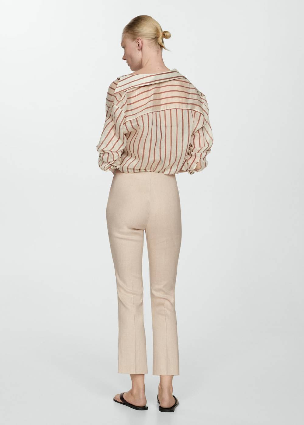 Mango Flared-Hose aus Leinen Sonderangebot der Fabrik