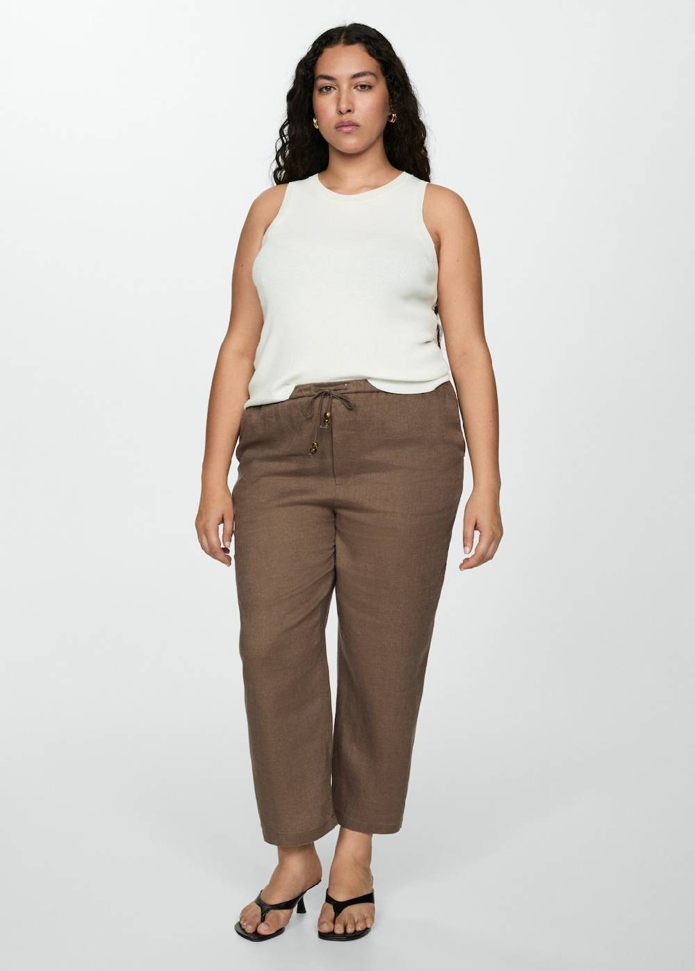 Mango Jogger Pants aus 100 % Leinen Discount Store für neue Produkte