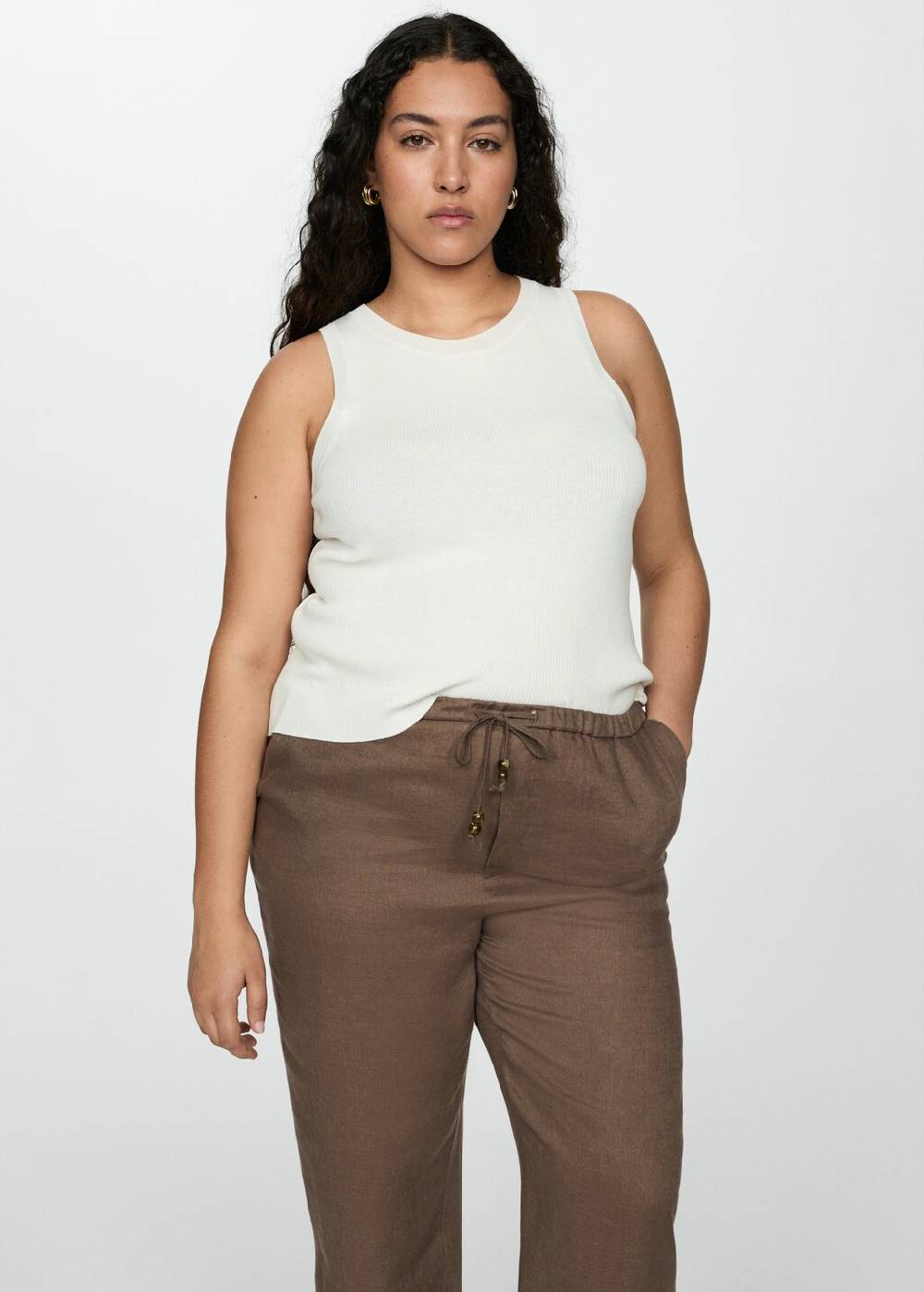 Mango Jogger Pants aus 100 % Leinen Discount Store für neue Produkte