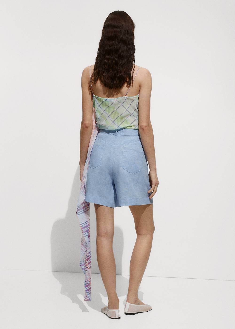 Mango Gerade Shorts aus 100 % Leinen Fabrikverkauf