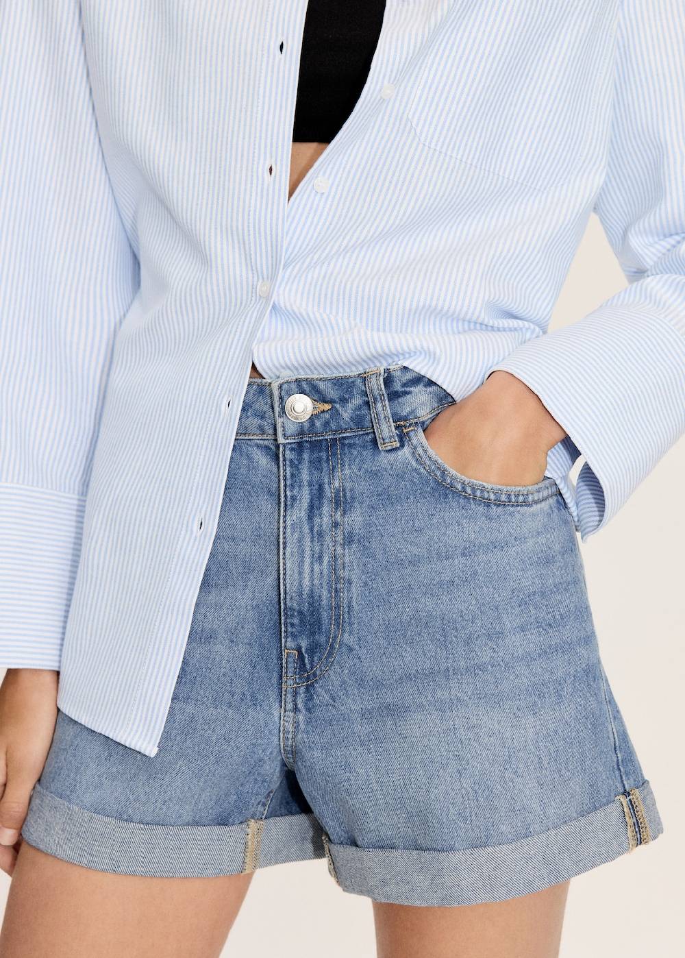 Mango Mom Fit-Jeans-Shorts Versandkostenfrei