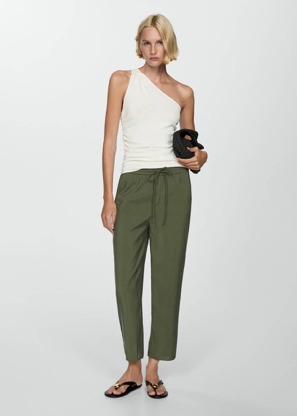 Mango Gerade Hose aus Modal Online Shopping