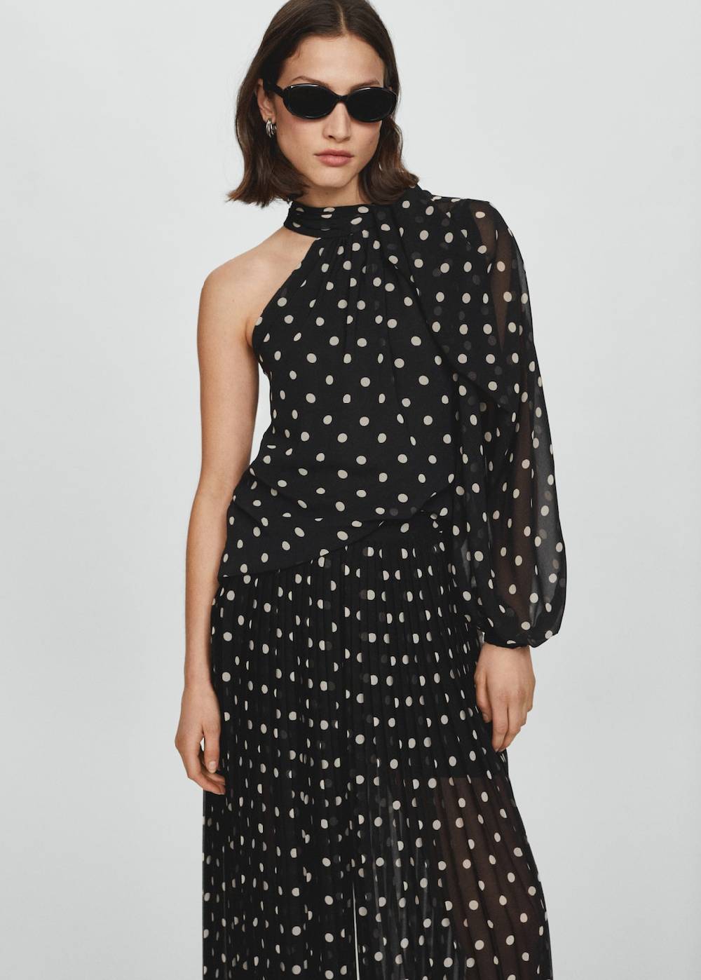 Mango Plissierte Hose mit Polka Dots Valentinstagsangebot