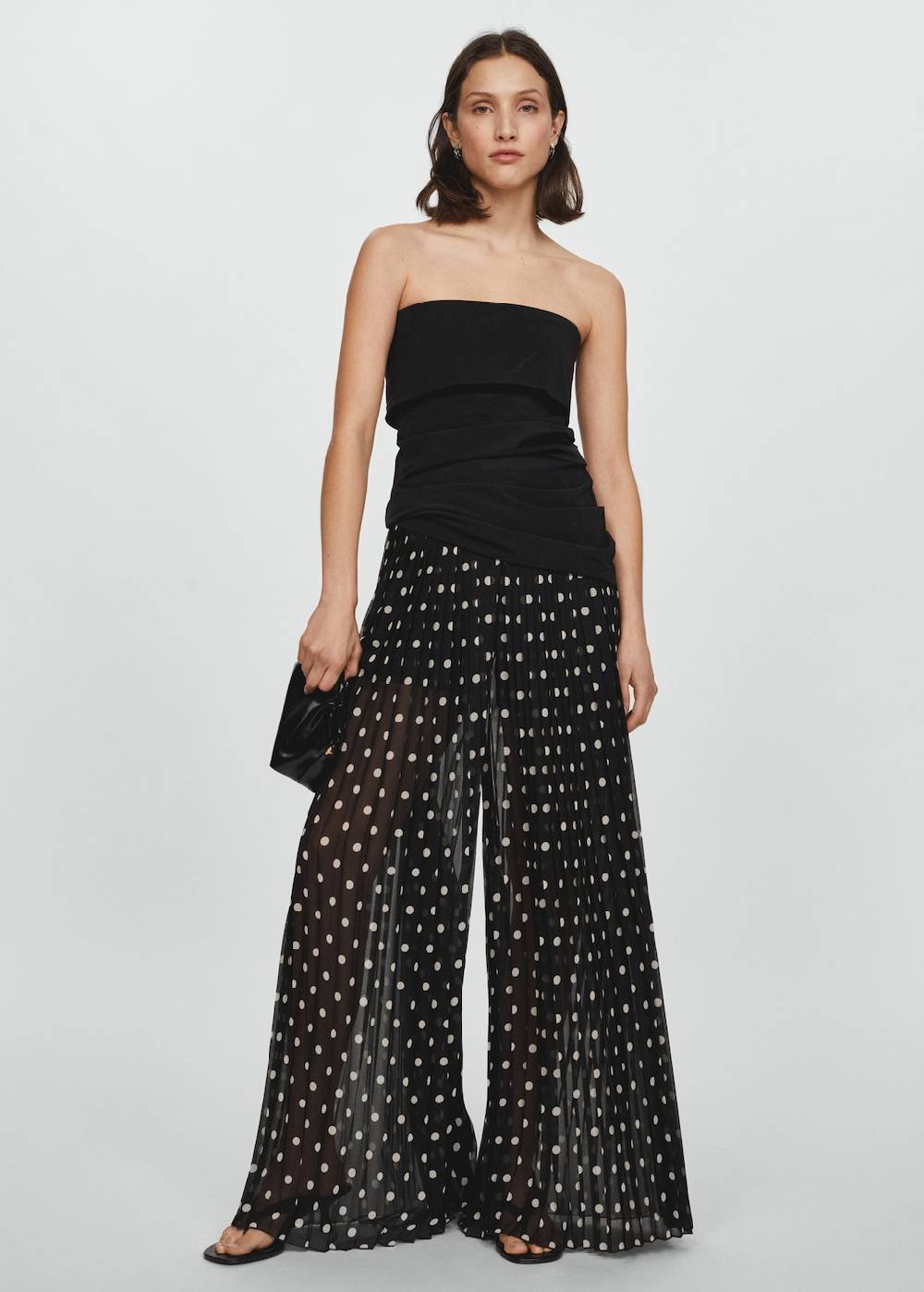 Mango Plissierte Hose mit Polka Dots Valentinstagsangebot