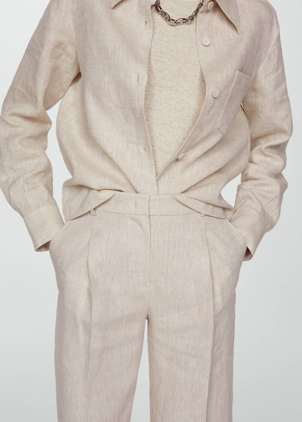 Mango Gerade Leinenhose Neuheiten