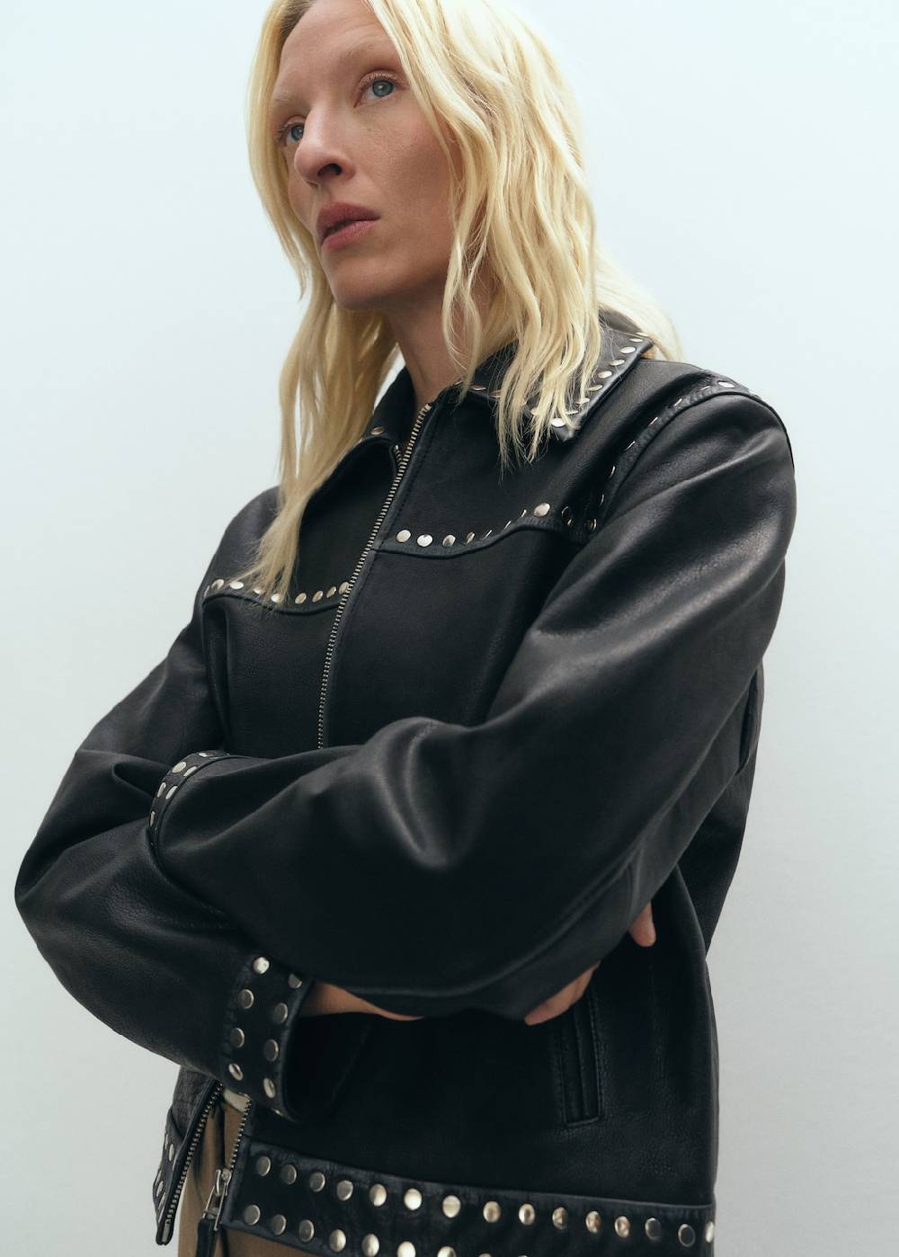 Mango Lederjacke mit Nieten Wochenangebot