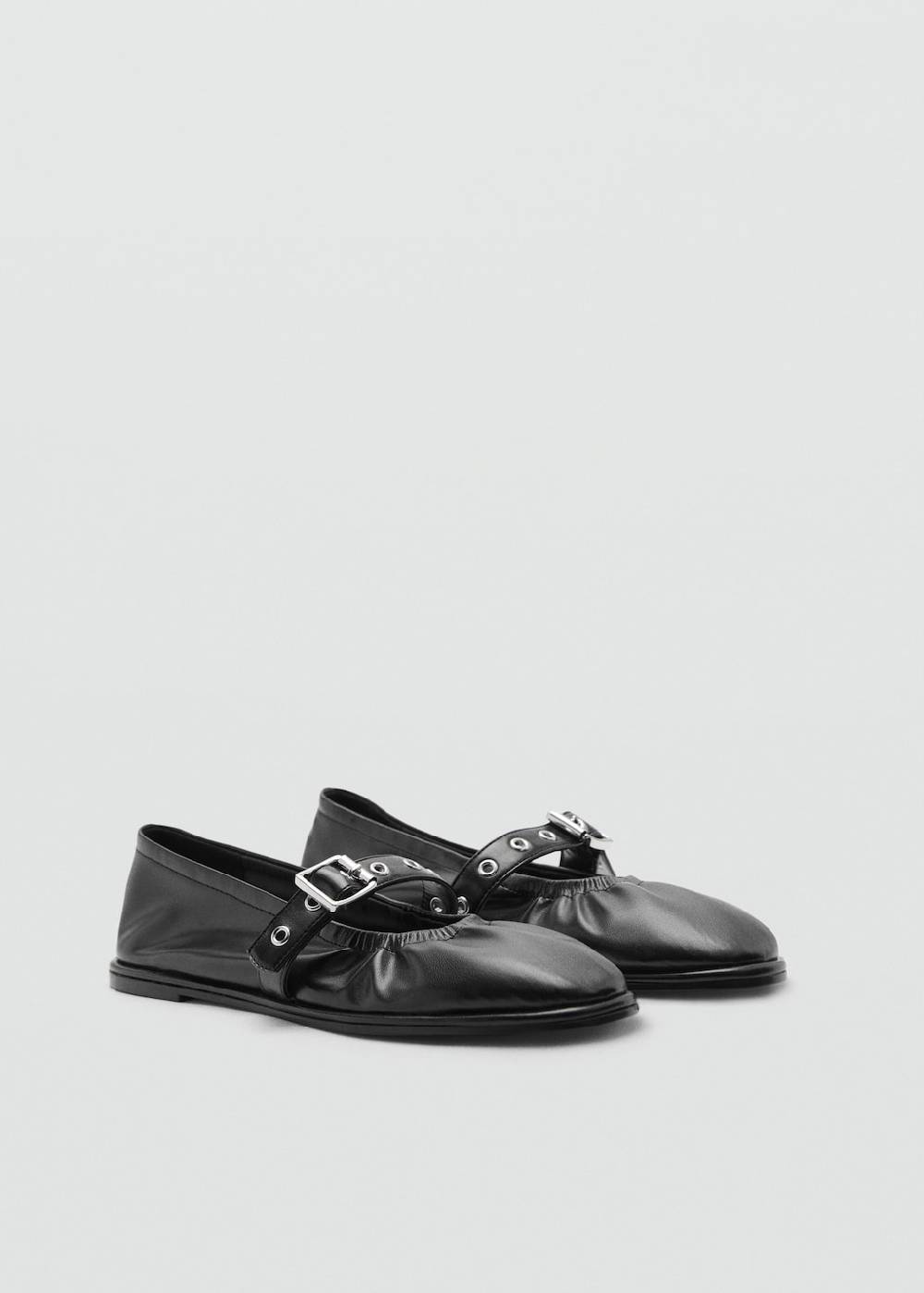 Mango Ballerinas mit runder Spitze und Schnalle Letzter Tag