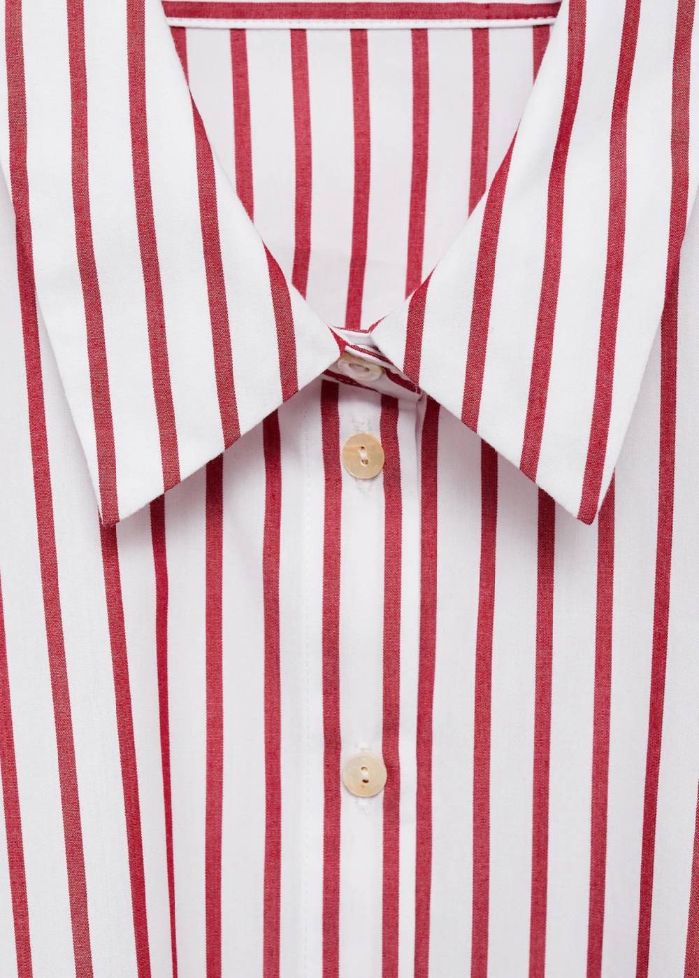Mango Gestreiftes Hemd in Cropped-Länge Sonderangebot der Fabrik
