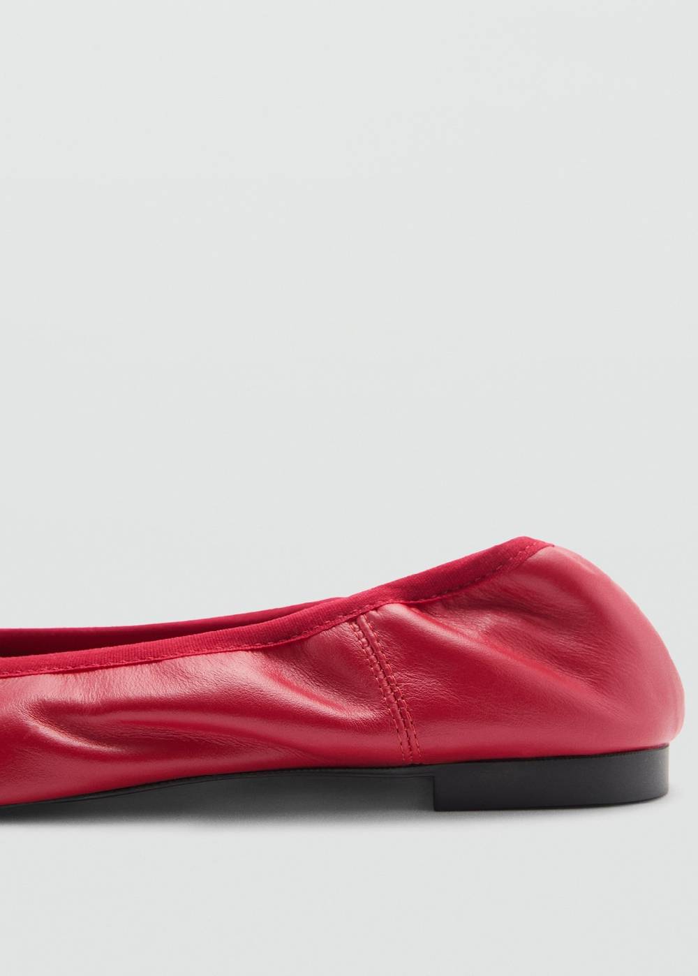 Mango Leder-Ballerinas mit Schleife Nur noch ein Tag übrig