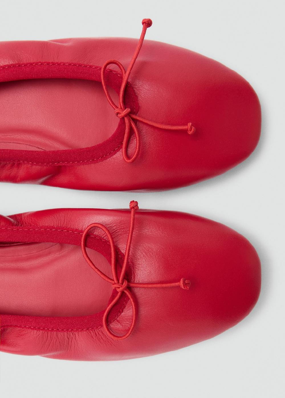 Mango Leder-Ballerinas mit Schleife Nur noch ein Tag übrig