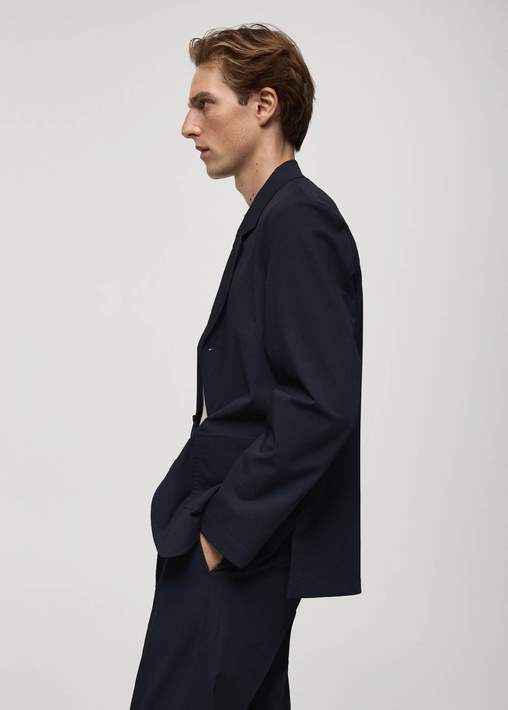 Mango Slim Fit-Anzugblazer mit Taschen im Angebot