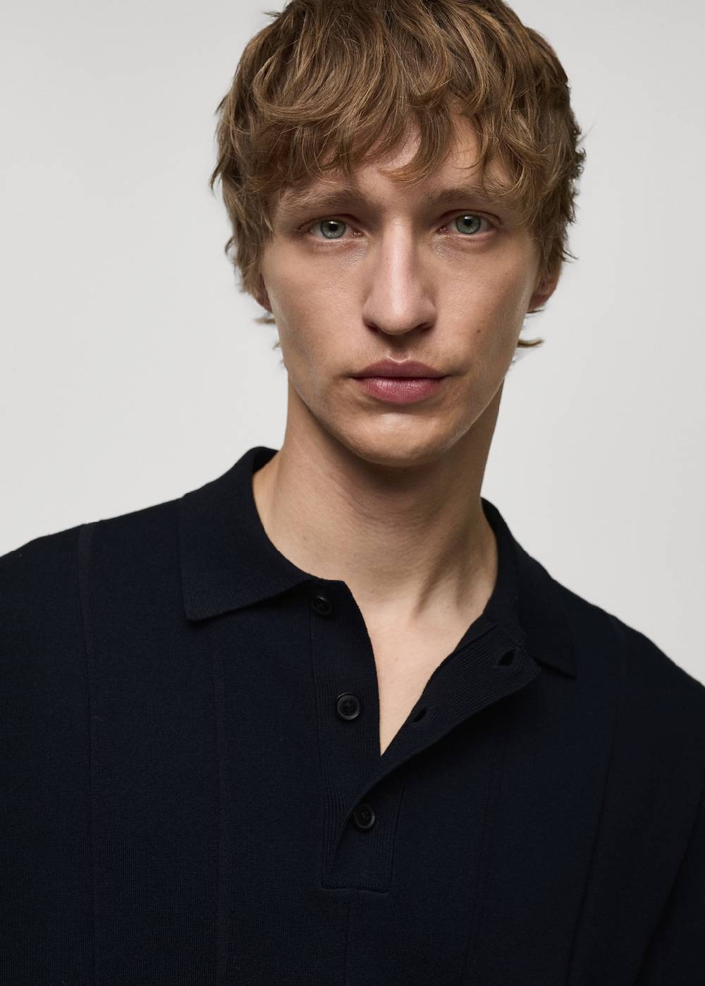 Mango Feinstrick-Poloshirt mit Rippmuster Günstiger Verkauf