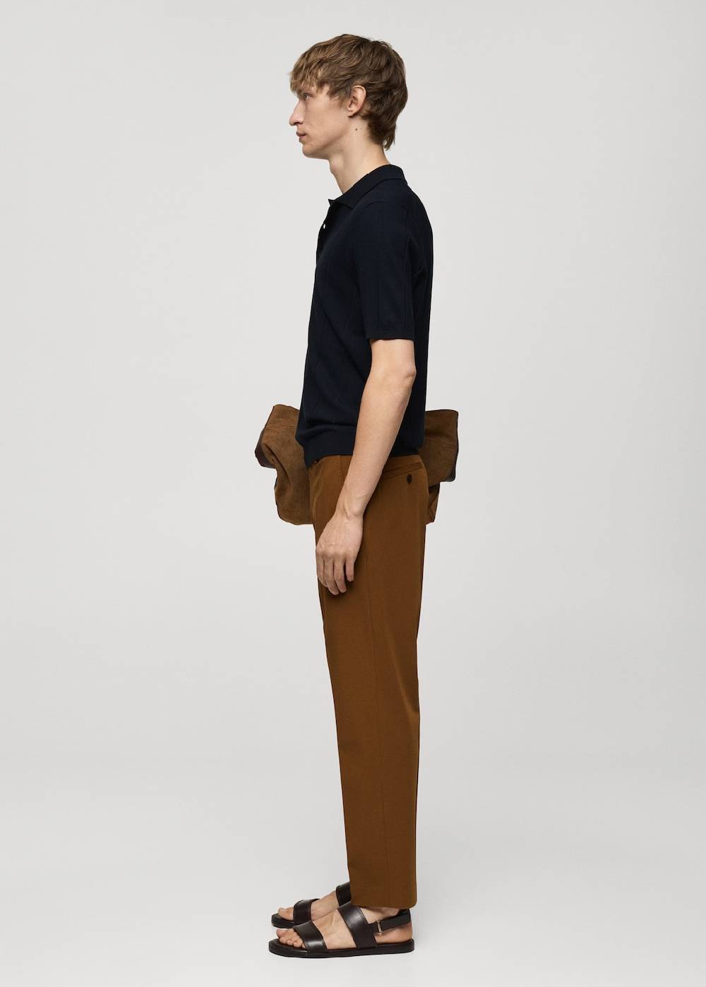 Mango Feinstrick-Poloshirt mit Rippmuster Günstiger Verkauf