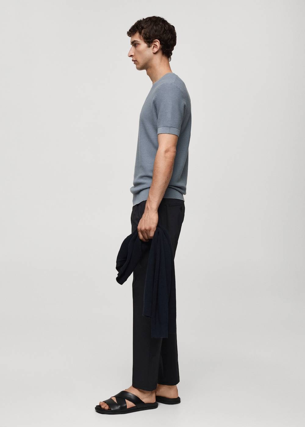 Mango Strick-T-Shirt aus Tencel mit Zopfmuster Fabrik Onlineshop