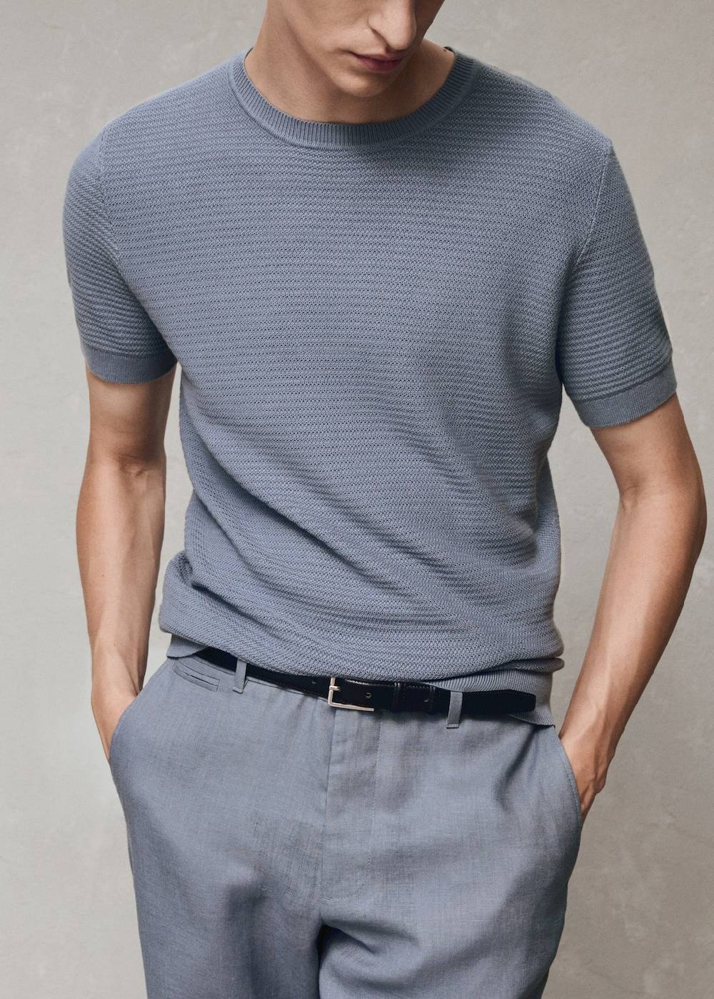 Mango Strick-T-Shirt aus Tencel mit Zopfmuster Fabrik Onlineshop