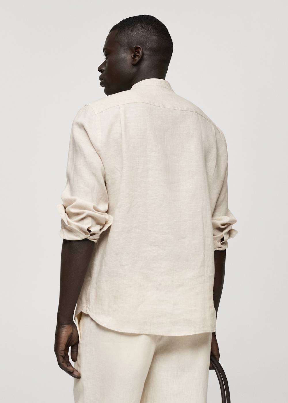 Mango Hemd aus 100 % Leinen mit Mao-Kragen Flash Sale