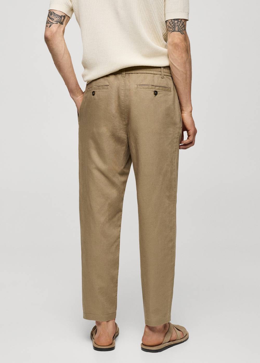 Mango Slim Fit-Leinenhose mit Kordel Online Shopping