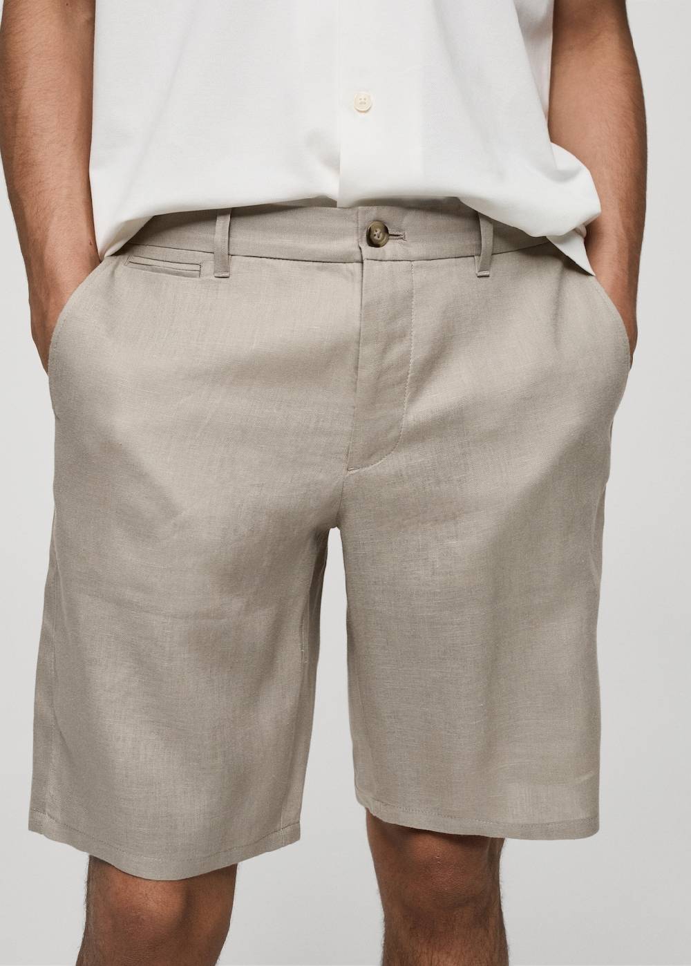 Mango Slim-Fit-Bermudashorts aus 100 % Leinen Vatertagsangebot
