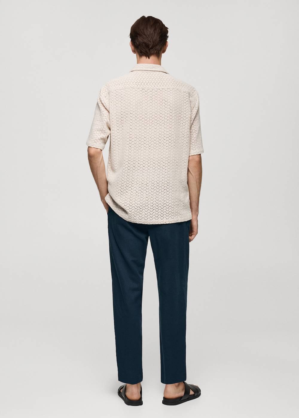 Mango Slim Fit-Leinenhose mit Kordel Valentinstagsangebot