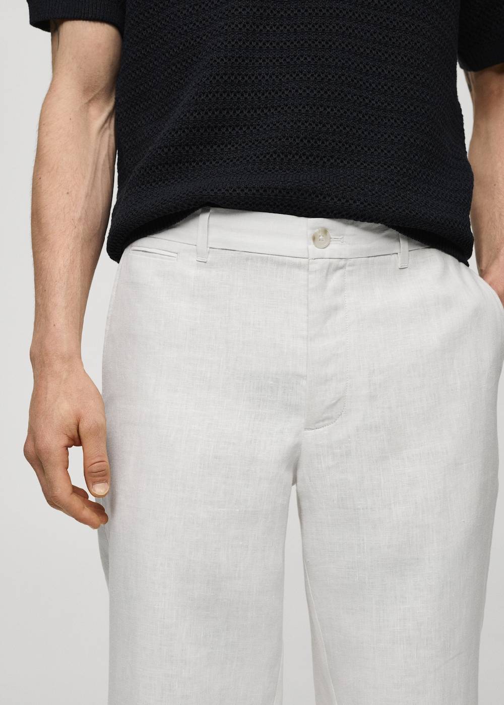 Mango Slim Fit-Hose aus 100 % Leinen Lagerräumung