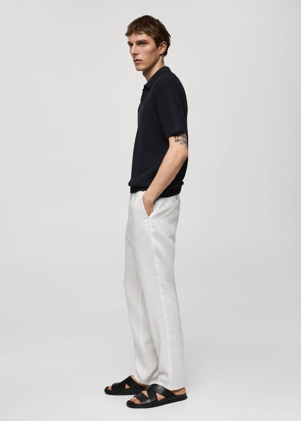 Mango Slim Fit-Hose aus 100 % Leinen Lagerräumung