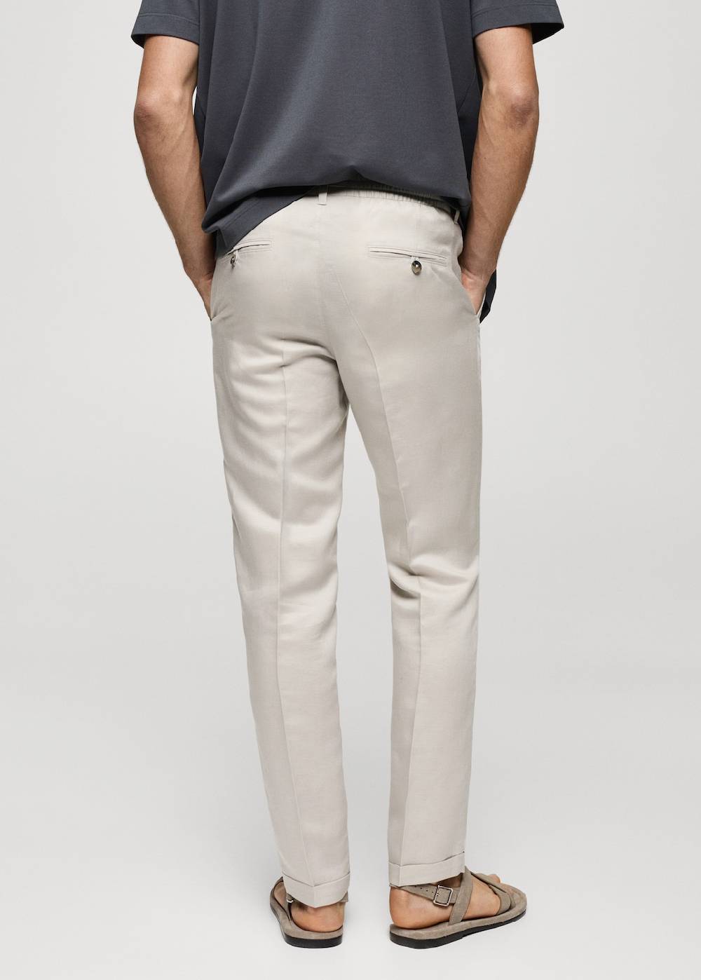 Mango Leinen-Tencel-Hose mit Kordelzug Top Angebot