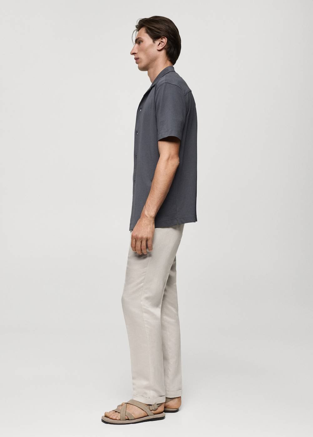 Mango Leinen-Tencel-Hose mit Kordelzug Top Angebot
