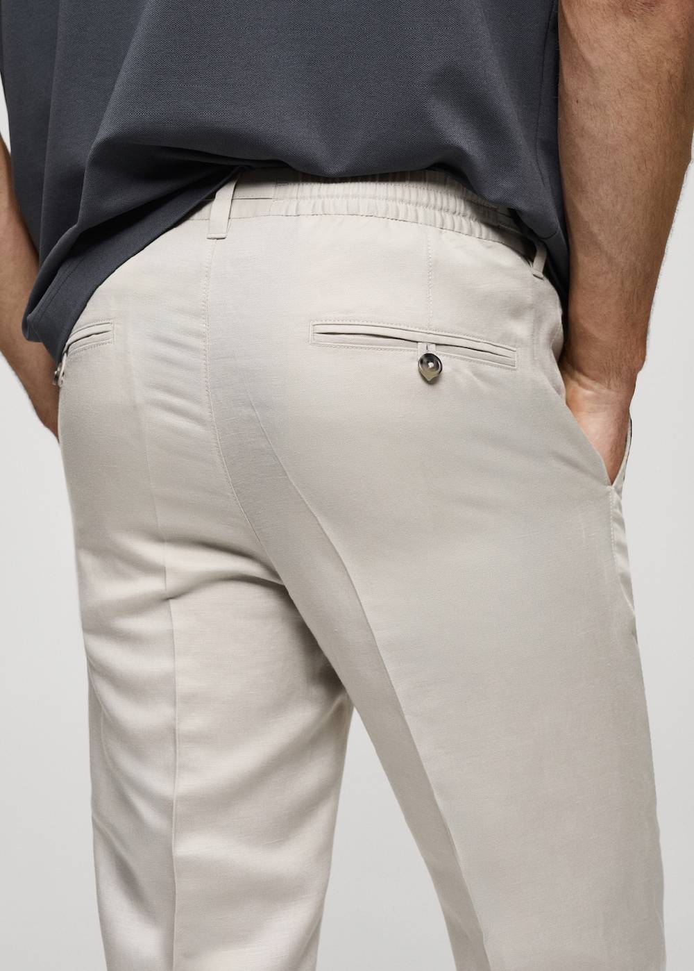 Mango Leinen-Tencel-Hose mit Kordelzug Top Angebot