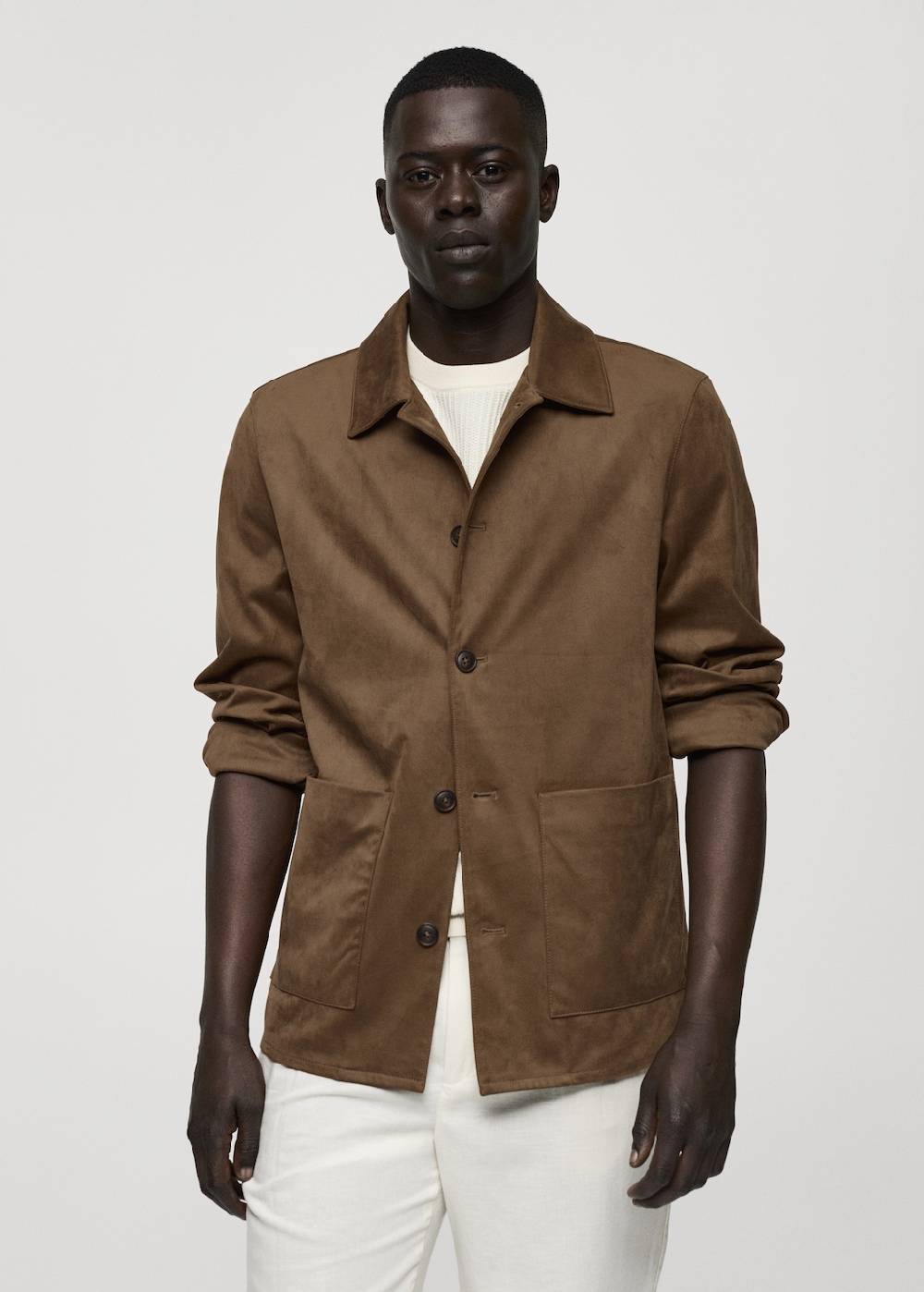 Mango Overshirt mit Wildleder-Effekt und Taschen