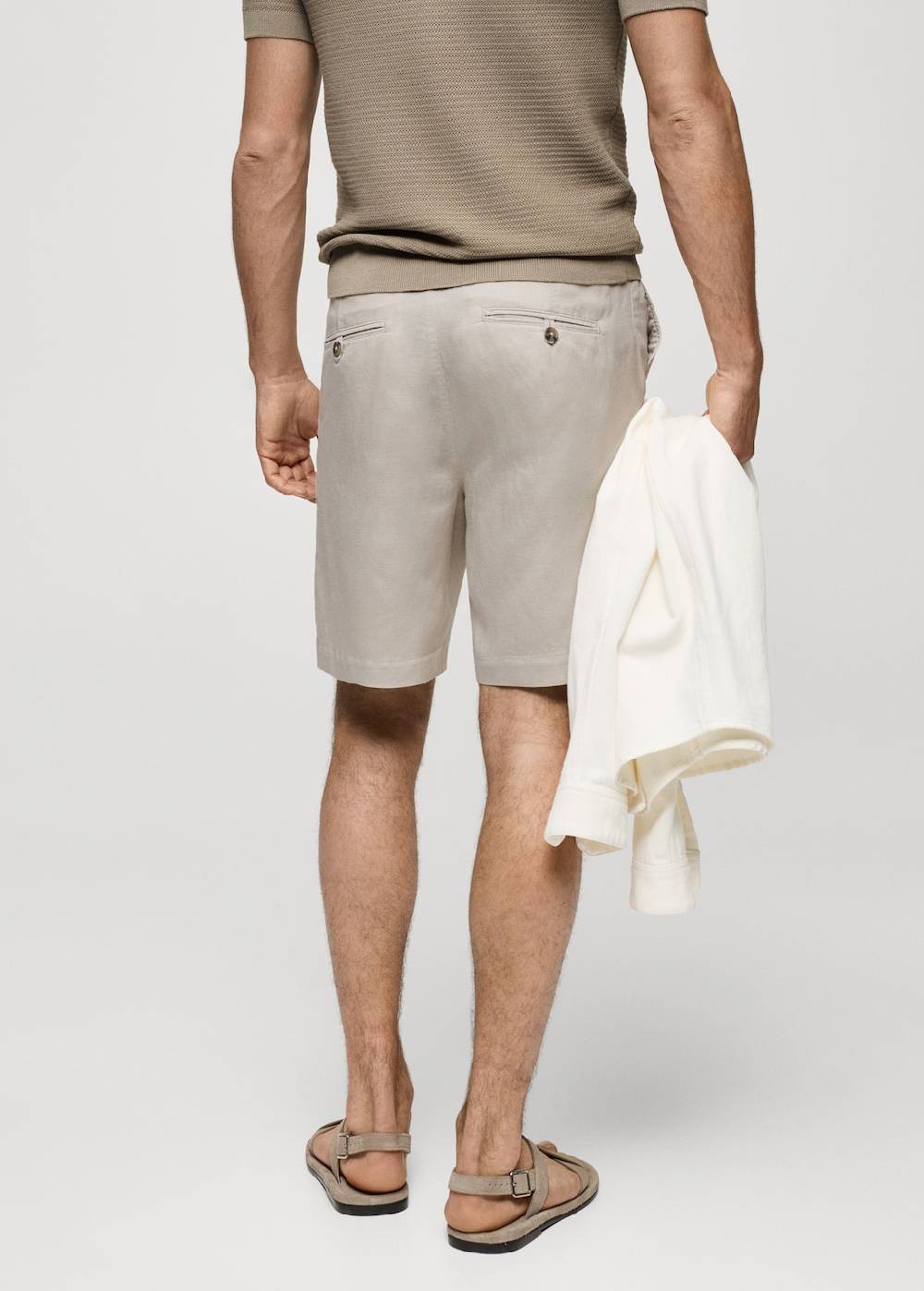 Mango Leinen-Bermudashorts aus Tencel mit Kordelzug Zeitlich begrenztes Angebot