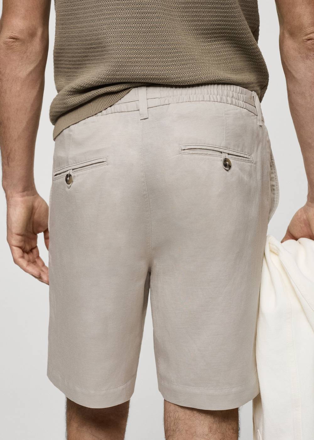 Mango Leinen-Bermudashorts aus Tencel mit Kordelzug Zeitlich begrenztes Angebot
