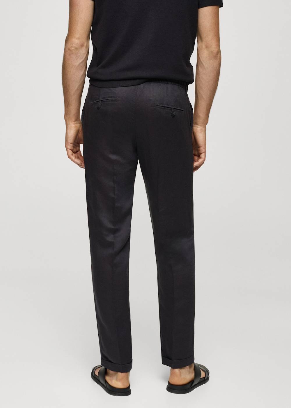 Mango Leinen-Tencel-Hose mit Kordelzug Räumungsverkauf