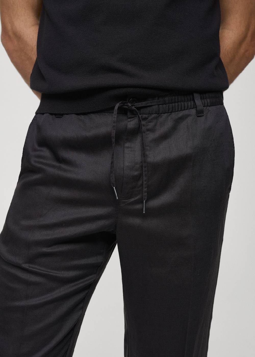 Mango Leinen-Tencel-Hose mit Kordelzug Räumungsverkauf