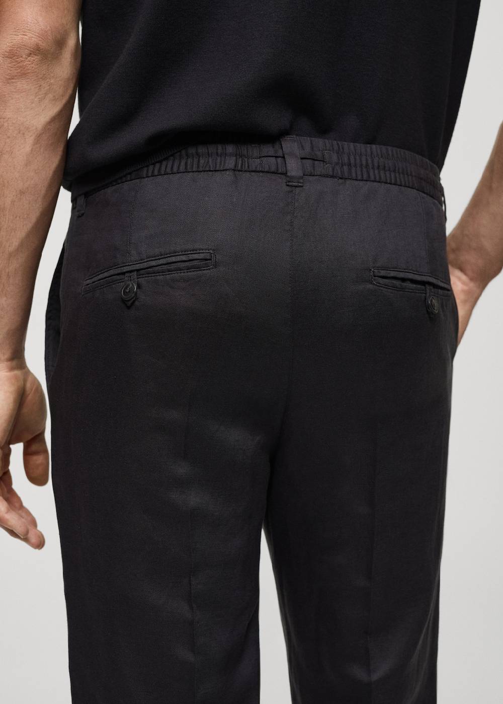 Mango Leinen-Tencel-Hose mit Kordelzug Räumungsverkauf
