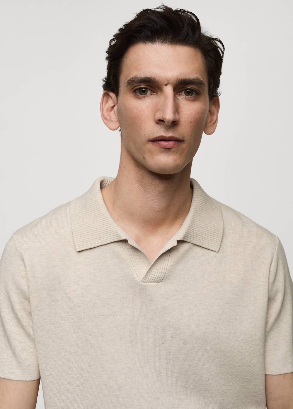 Mango Texturiertes Strick-Poloshirt aus Baumwolle Kauf eins, bekomm eins gratis