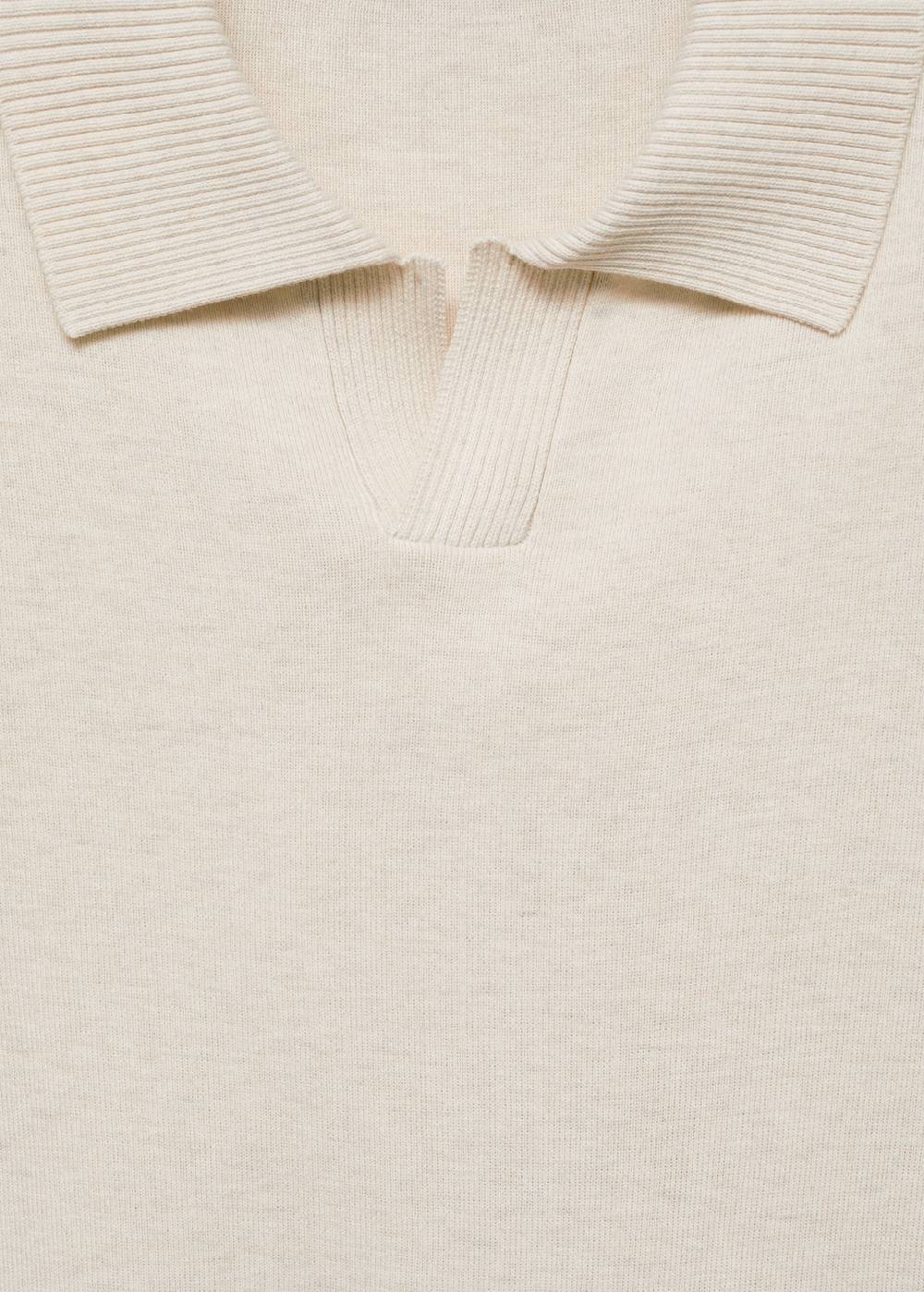 Mango Texturiertes Strick-Poloshirt aus Baumwolle Kauf eins, bekomm eins gratis
