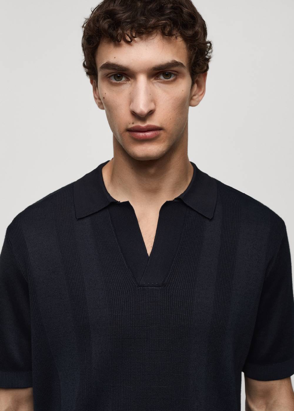 Mango Rippstrick-Poloshirt Riesige Ersparnisse