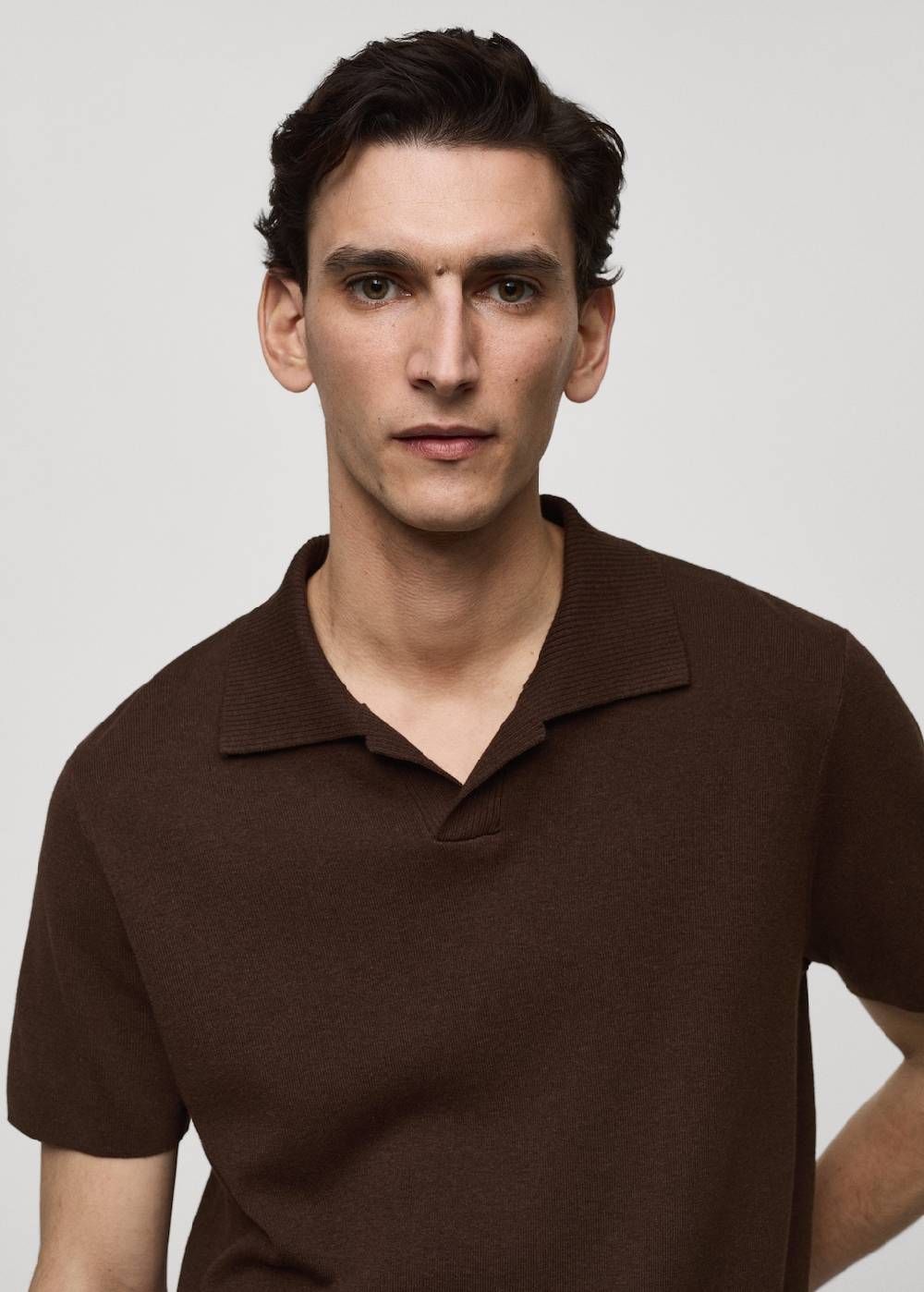 Mango Texturiertes Strick-Poloshirt aus Baumwolle VIP-Rabatte