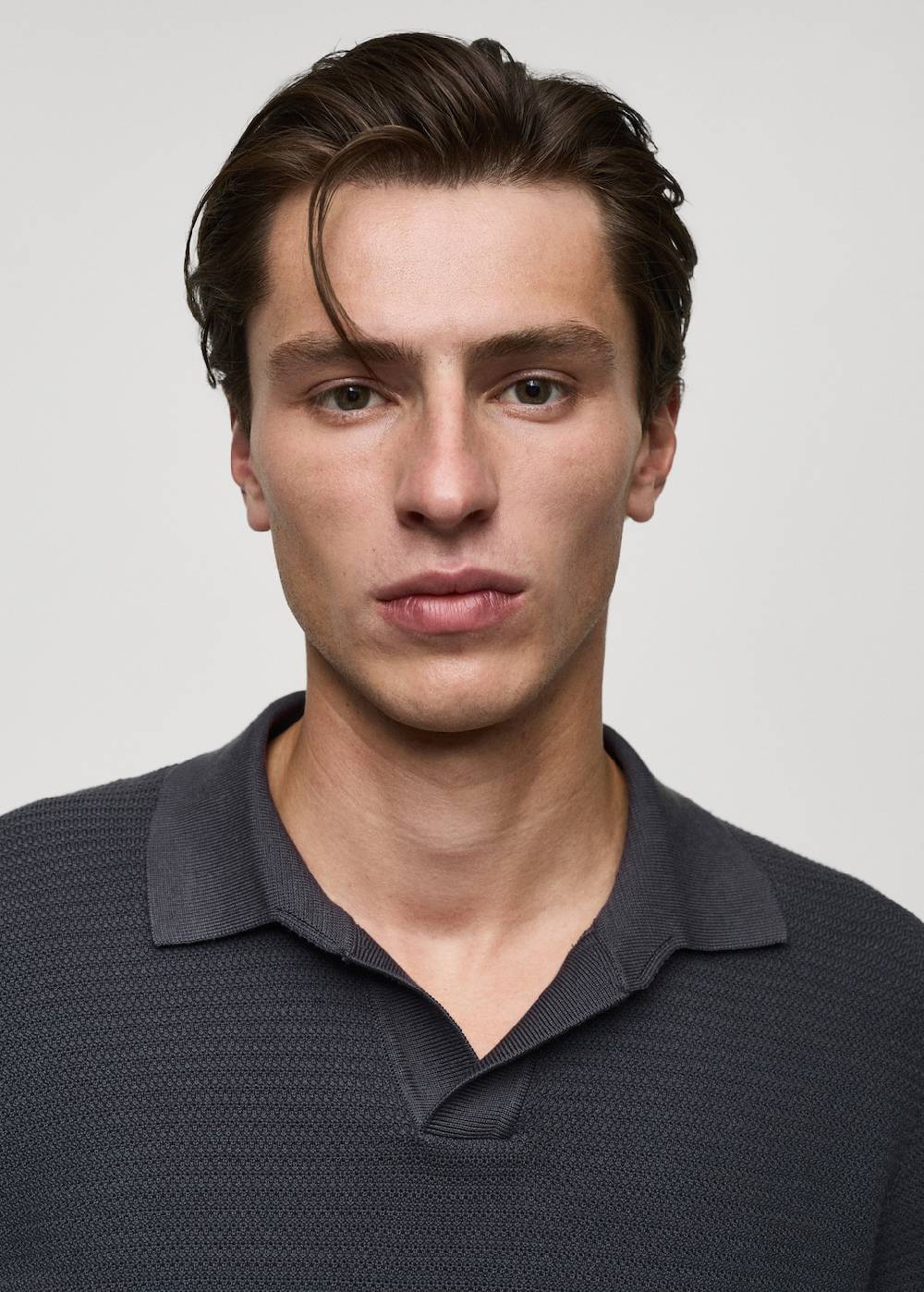Mango Poloshirt aus Baumwolle mit Tencel in Flechtoptik Begrenzte Freigabe