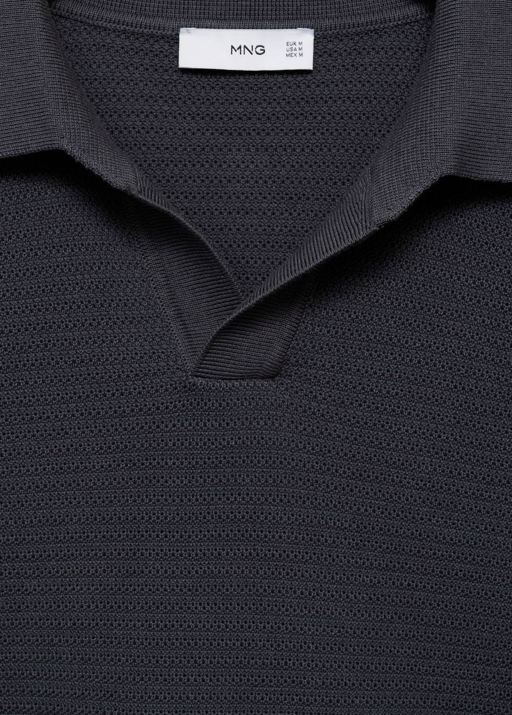 Mango Poloshirt aus Baumwolle mit Tencel in Flechtoptik Begrenzte Freigabe