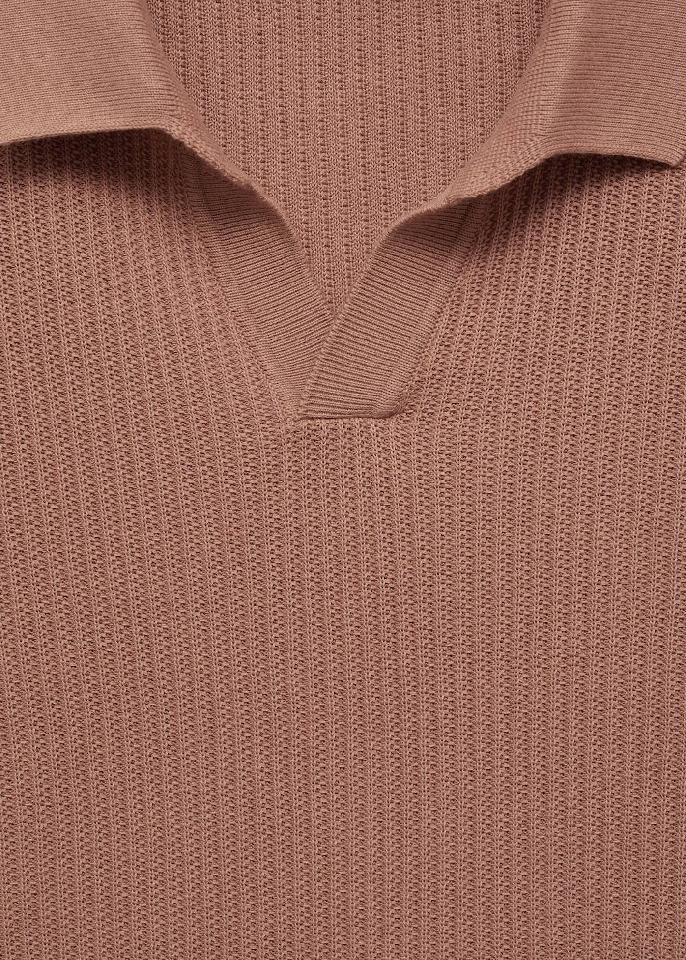 Mango Geripptes Strick-Poloshirt aus Baumwolle Bis zu 55% Rabatt