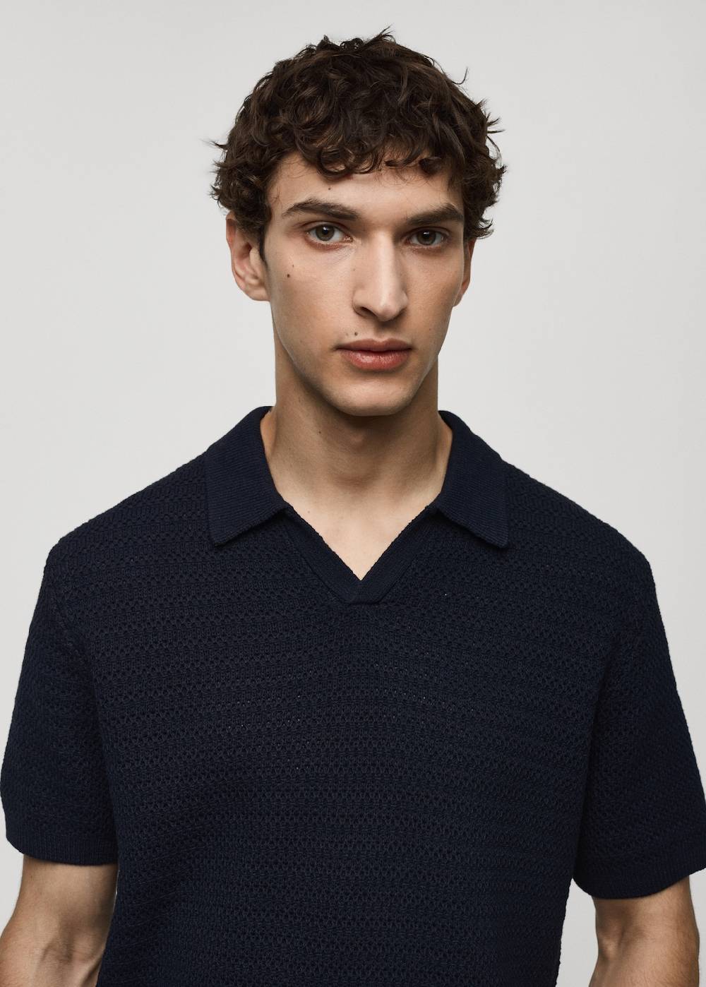 Mango Strickpoloshirt in Flecht-Optik Nur noch ein Tag übrig