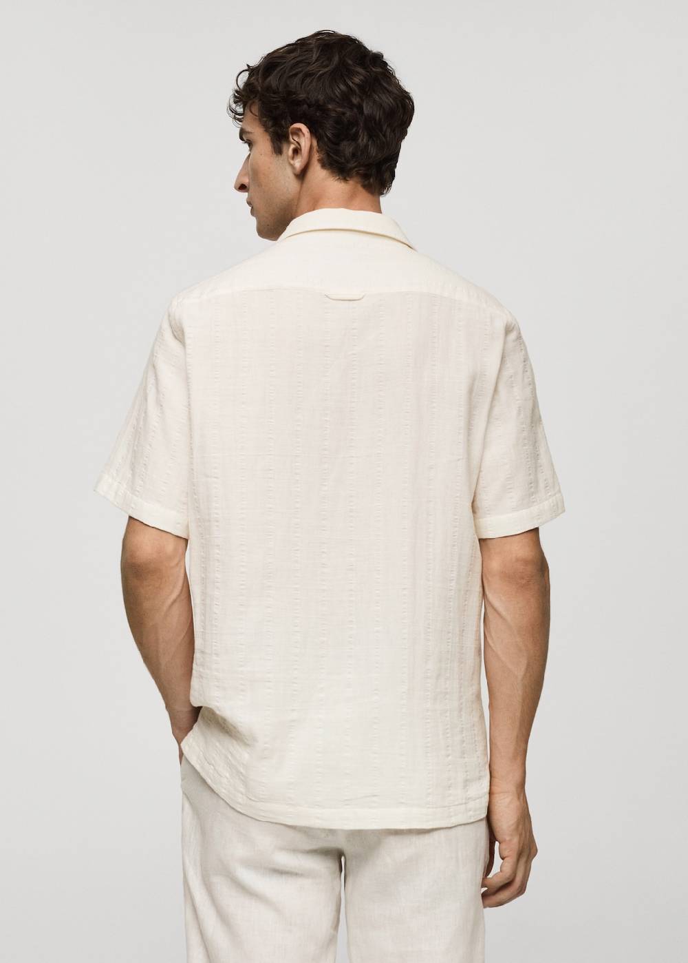 Mango Regular Fit-Hemd aus Baumwoll-Kreppgewebe Clearance-Verkauf