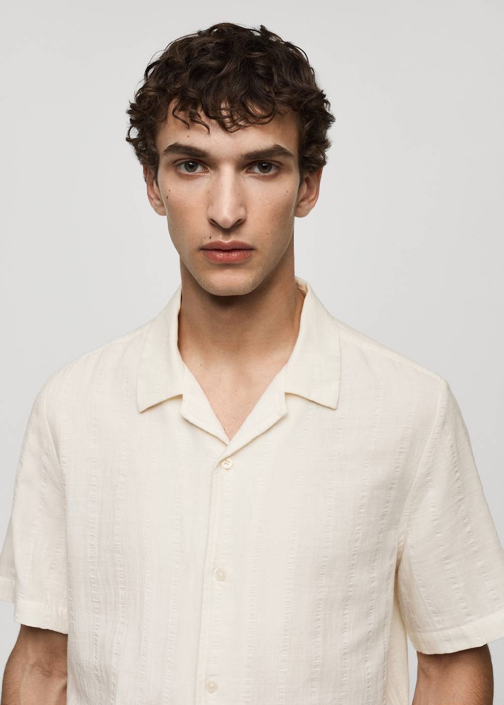 Mango Regular Fit-Hemd aus Baumwoll-Kreppgewebe Clearance-Verkauf