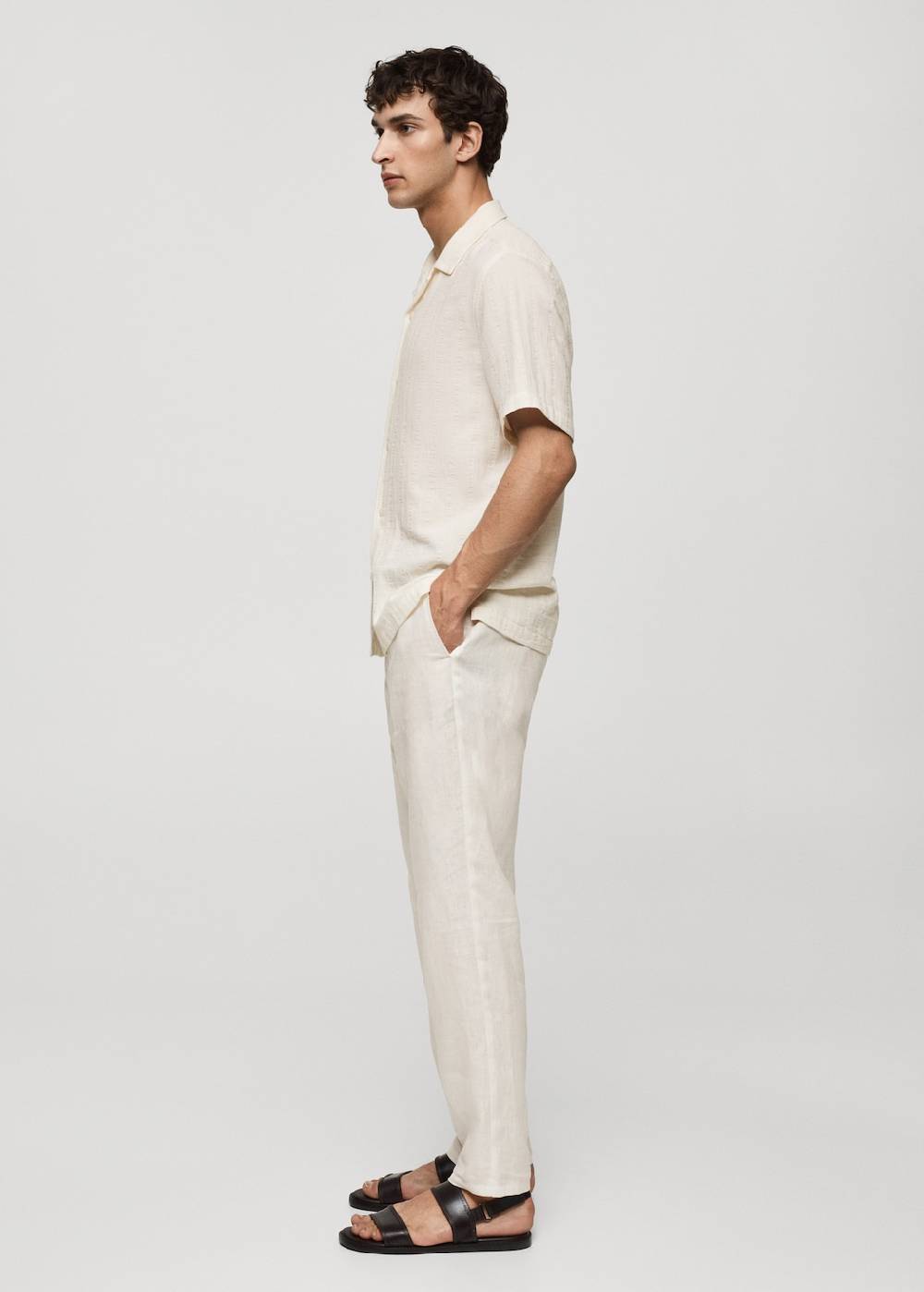 Mango Regular Fit-Hemd aus Baumwoll-Kreppgewebe Clearance-Verkauf